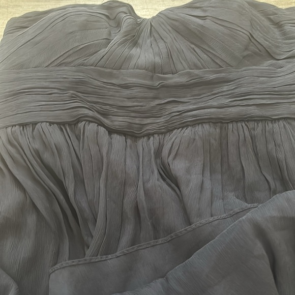 J. Crew Arabelle Size 14 Dress Navy Silk Chiffon Formal Bridesmaid Strapless - Picture 8 of 9